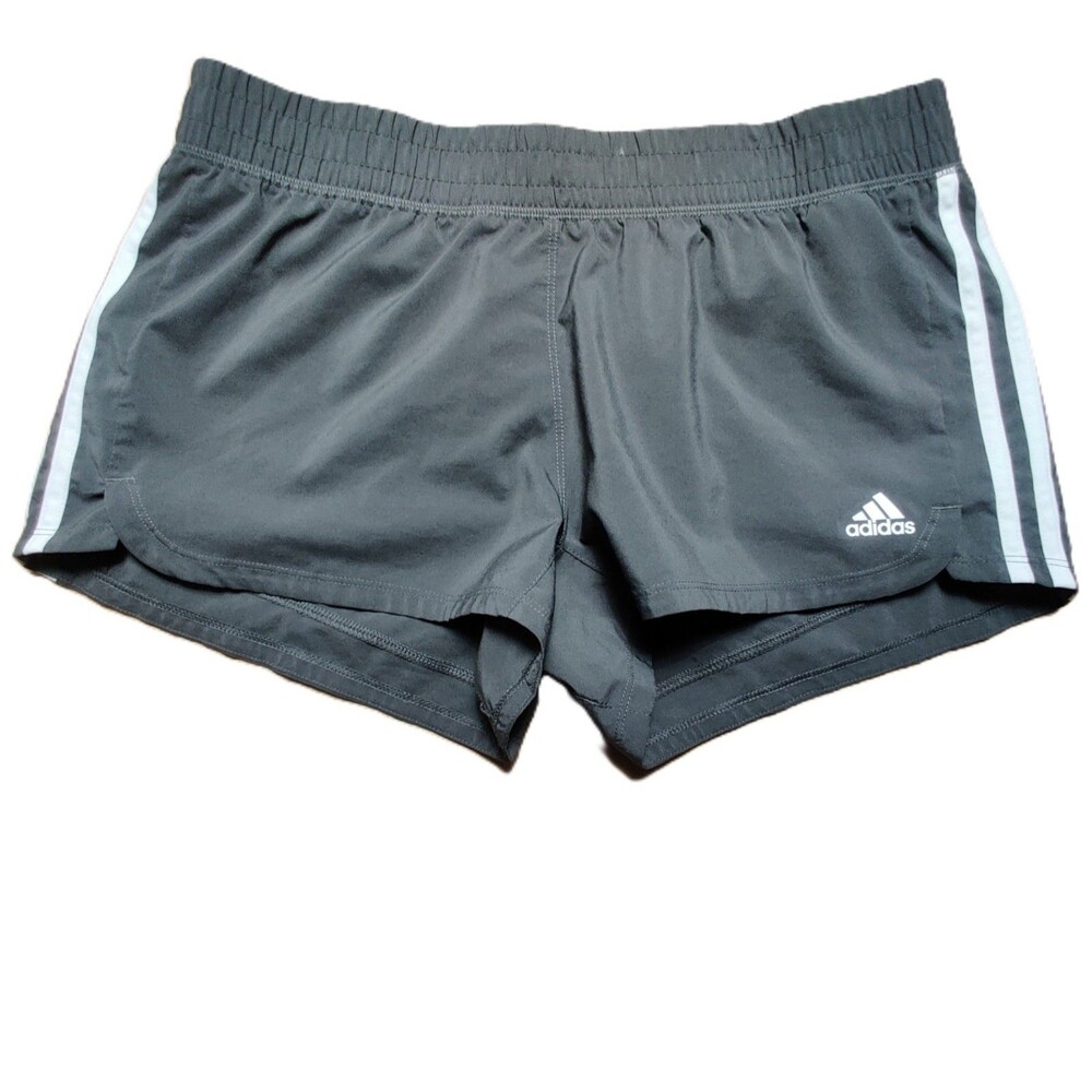 Adidas AeroReady Running Shorts Gray White Striped Women's Medium M Athletic